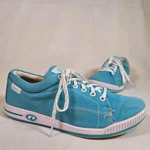 DEXTER Katie Bowling Shoes Womens 7 M Universal Turquoise Blue Canvas Sneakers